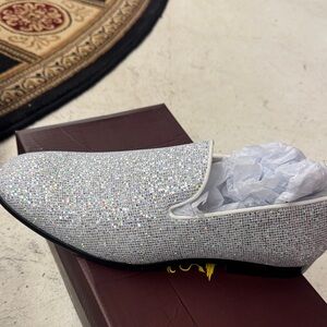 Sparkling White Glitter Loafers